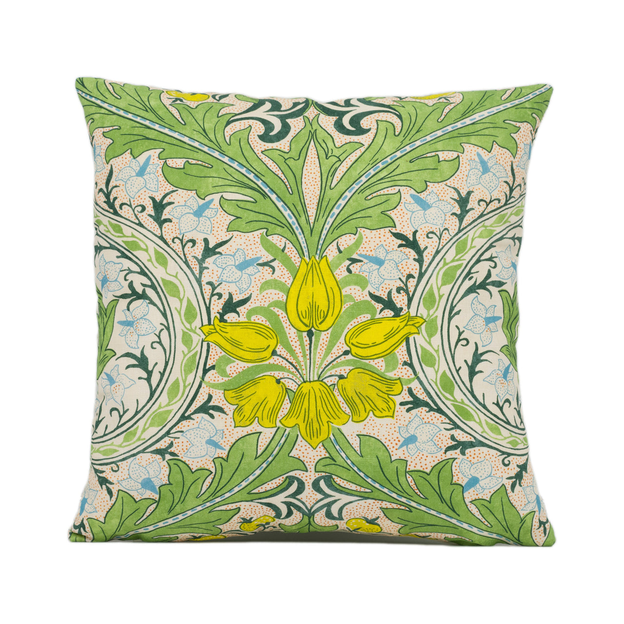 William Morris - Ben Pentreath - Merton - Leaf Green / Sky - Bright Cushion Cover - Handmade Throw Pillow - Designer Home Décor