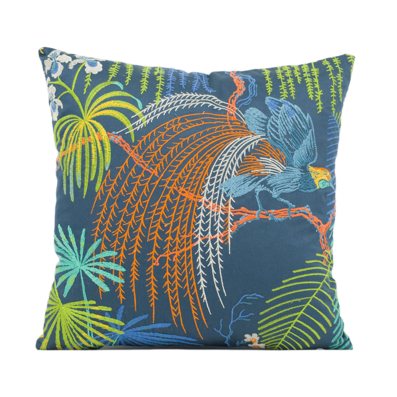 Sanderson - Rain Forest Embroidery - Tropical Night - Exotic Embroidered Cushion Cover - Handmade Throw Pillow - Designer Home Décor