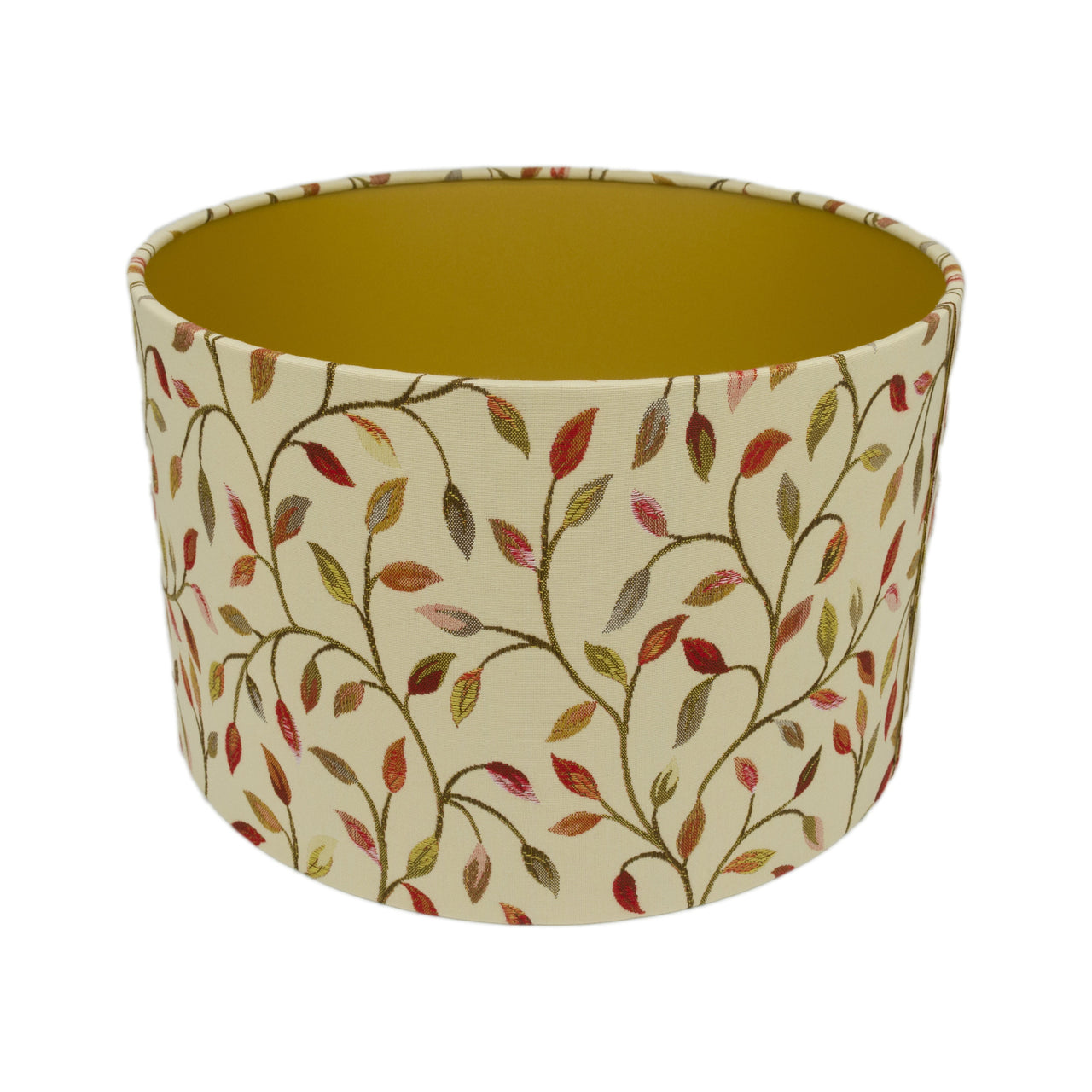 Voyage - Cervino - Red / Nut - Lampshade - Ceiling Light - Gold Lined Foliage Vines - Handmade Designer Home Décor