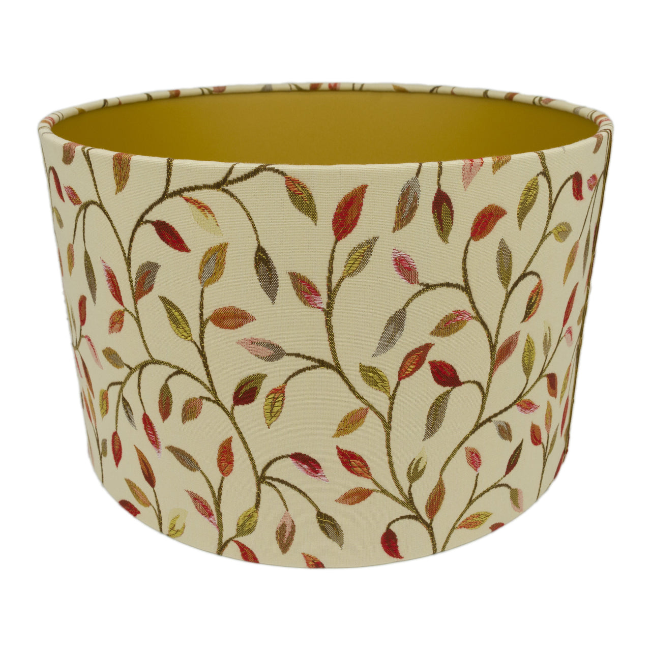 Voyage - Cervino - Red / Nut - Lampshade - Ceiling Light - Gold Lined Foliage Vines - Handmade Designer Home Décor