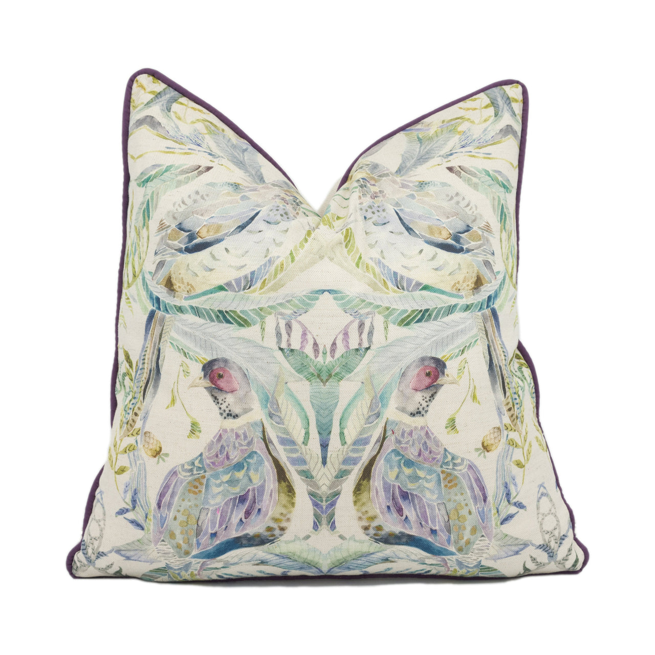 Voyage - Netherton - Skylark - Striking Contrast Piped Watercolour Statement Cushion Cover - Handmade Throw Pillow - Designer Home Décor