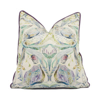 Thumbnail for Voyage - Netherton - Skylark - Striking Contrast Piped Watercolour Statement Cushion Cover - Handmade Throw Pillow - Designer Home Décor