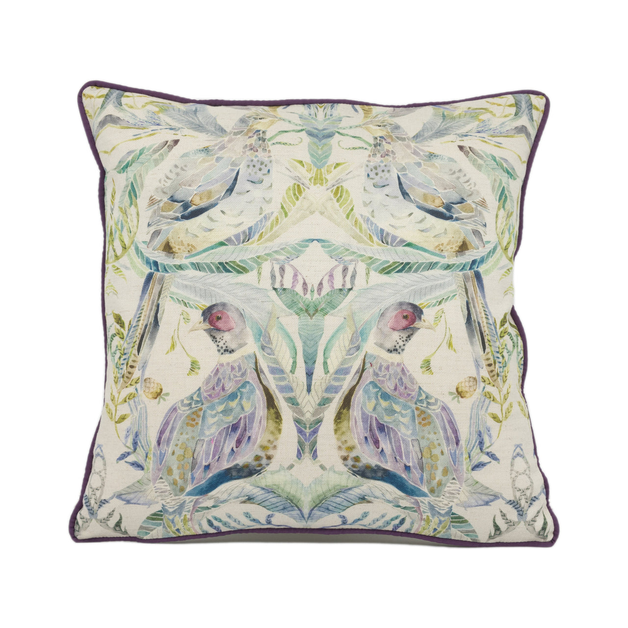 Voyage - Netherton - Skylark - Striking Contrast Piped Watercolour Statement Cushion Cover - Handmade Throw Pillow - Designer Home Décor