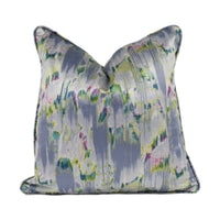 Thumbnail for Panaz - Solaris - Cornflower - Subtle Feathered Abstract Velvet Cushion Cover - Handmade Throw Pillow - Designer Home Décor