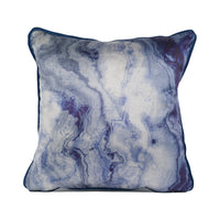 Thumbnail for Panaz - Magma - Indigo - Dramatic Large Scale Marble Effect Contrast Piped Cushion Cover - Handmade Throw Pillow - Designer Home Décor