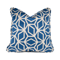 Thumbnail for Panaz - Corinthia - Wedgewood Blue - Sculptural Geometric Piped Velvet Cushion Cover - Handmade Throw Pillow - Designer Home Décor