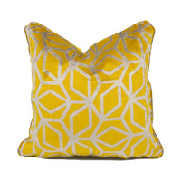 Thumbnail for Panaz - Corinthia - Saffron - Sculptural Geometric Piped Velvet Cushion Cover - Handmade Throw Pillow - Designer Home Décor