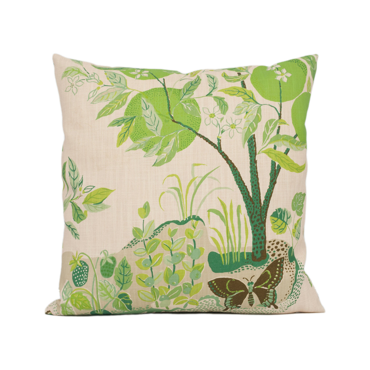 Schumacher - Citrus Garden - Leaf - Whimsical Fruit Trees - Designer Cushion Cover - Handmade Throw Pillow Luxury Décor