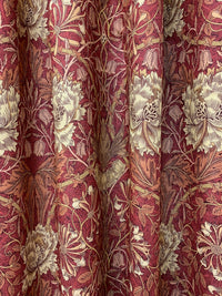 Thumbnail for William Morris Fabric - Honeysuckle and Tulip  - Brick/Russet Printed Linen Union Fabric -  Made to Measure Curtains DMORHO203