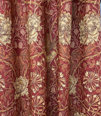 Thumbnail for William Morris Fabric - Honeysuckle and Tulip  - Brick/Russet Printed Linen Union Fabric -  Made to Measure Curtains DMORHO203