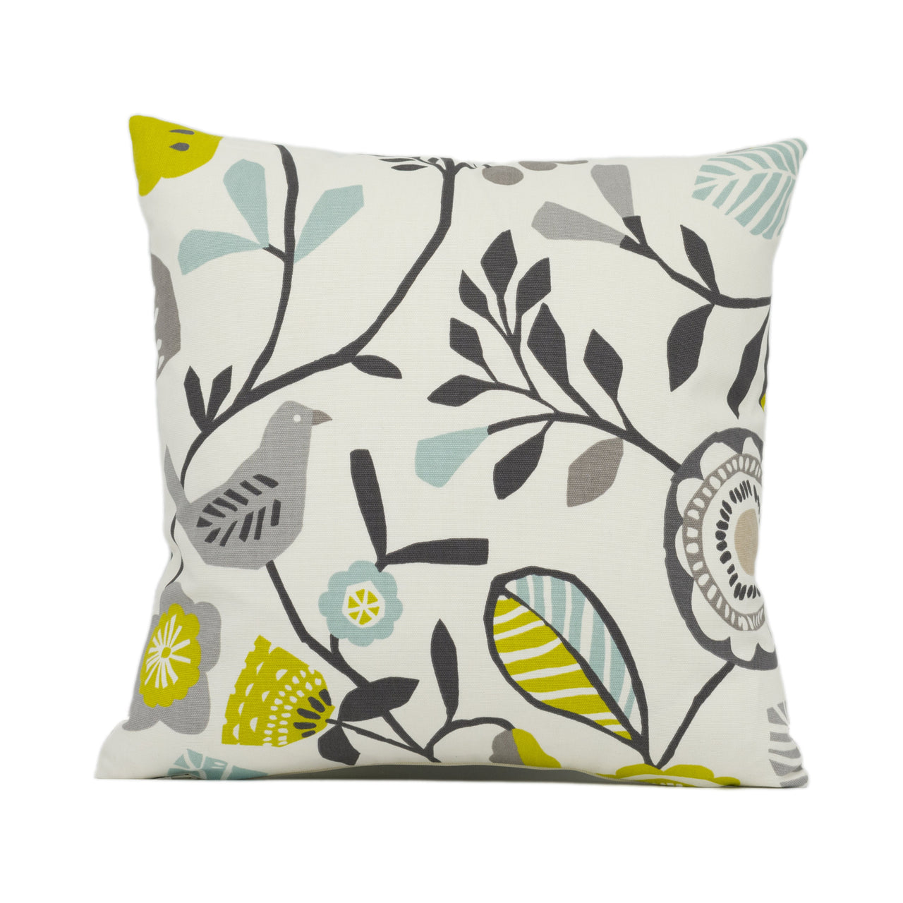 Clarke & Clarke / Studio G - Folki - Chartreuse / Charcoal - Funky Fun Cushion Cover - Designer Home Décor - Handmade Throw Pillow