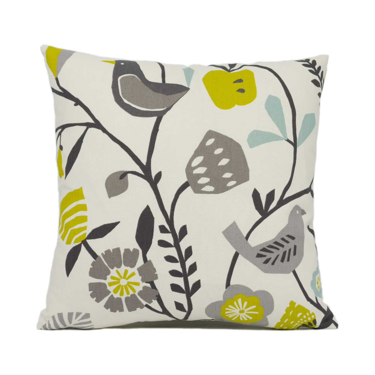 Clarke & Clarke / Studio G - Folki - Chartreuse / Charcoal - Funky Fun Cushion Cover - Designer Home Décor - Handmade Throw Pillow