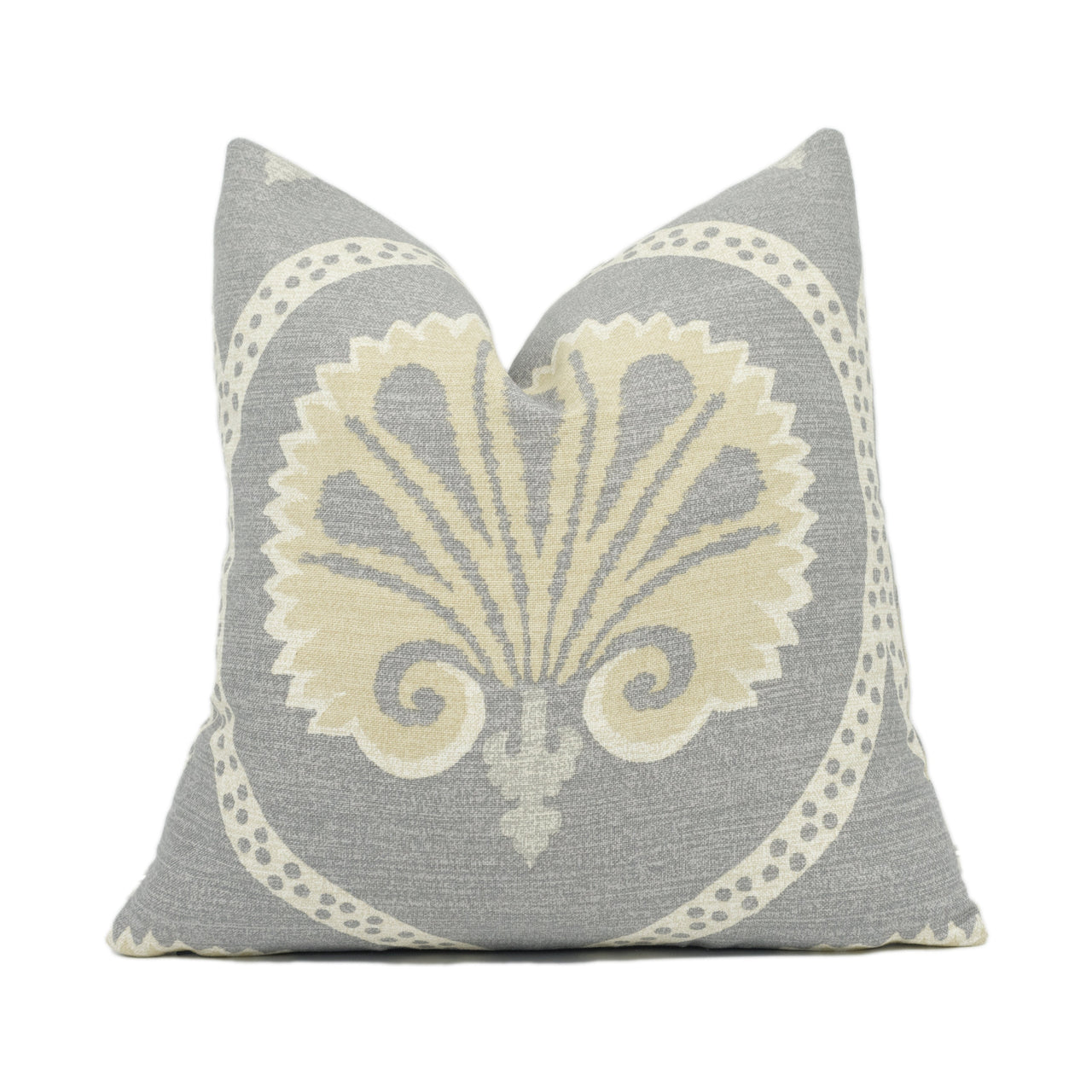 Thibaut - Kimberly - Grey - Stunning Stylized Floral Scroll Cushion Cover - Handmade Throw Pillow - Designer Home Décor