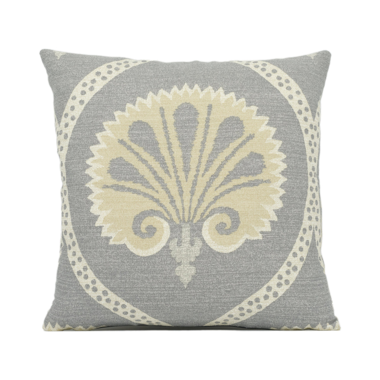 Thibaut - Kimberly - Grey - Stunning Stylized Floral Scroll Cushion Cover - Handmade Throw Pillow - Designer Home Décor