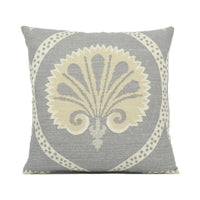 Thumbnail for Thibaut - Kimberly - Grey - Stunning Stylized Floral Scroll Cushion Cover - Handmade Throw Pillow - Designer Home Décor