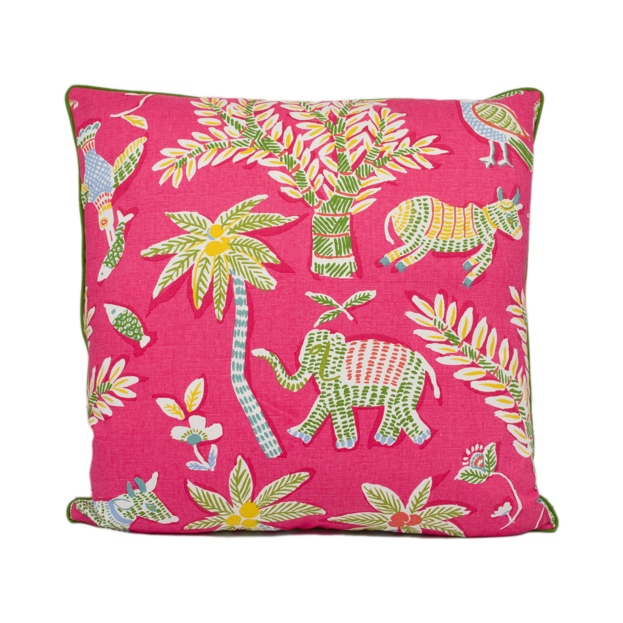 Thibaut - Goa - Pink - Primitive Cave Drawing Inspired Designer Cushion Cover - Luxury Home Decor - Handmade Home Decor