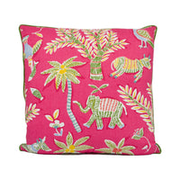 Thumbnail for Thibaut - Goa - Pink - Primitive Cave Drawing Inspired Designer Cushion Cover - Luxury Home Decor - Handmade Home Decor