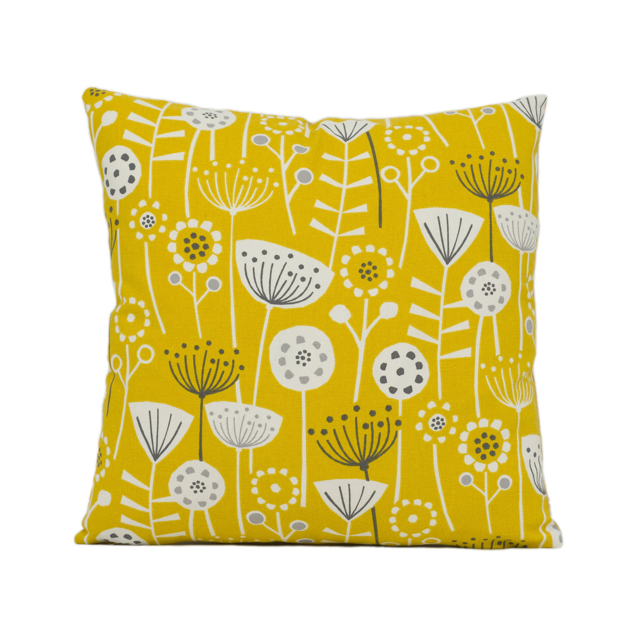 Fryetts - Bergen - Ochre - Playful Bright Scandinavian Style Floral Cushion Cover - Handmade Throw Pillow - Designer Home Décor