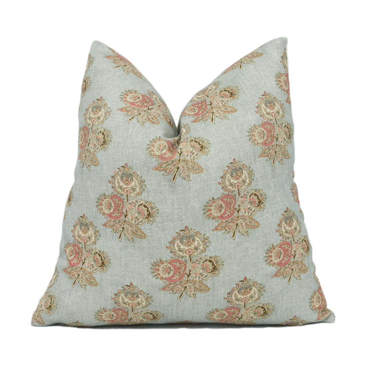 GP & J Baker - Poppy Paisley - Aqua - Classic Floral Paisley Cushion Cover - Handmade Throw Pillow - Designer Home Décor