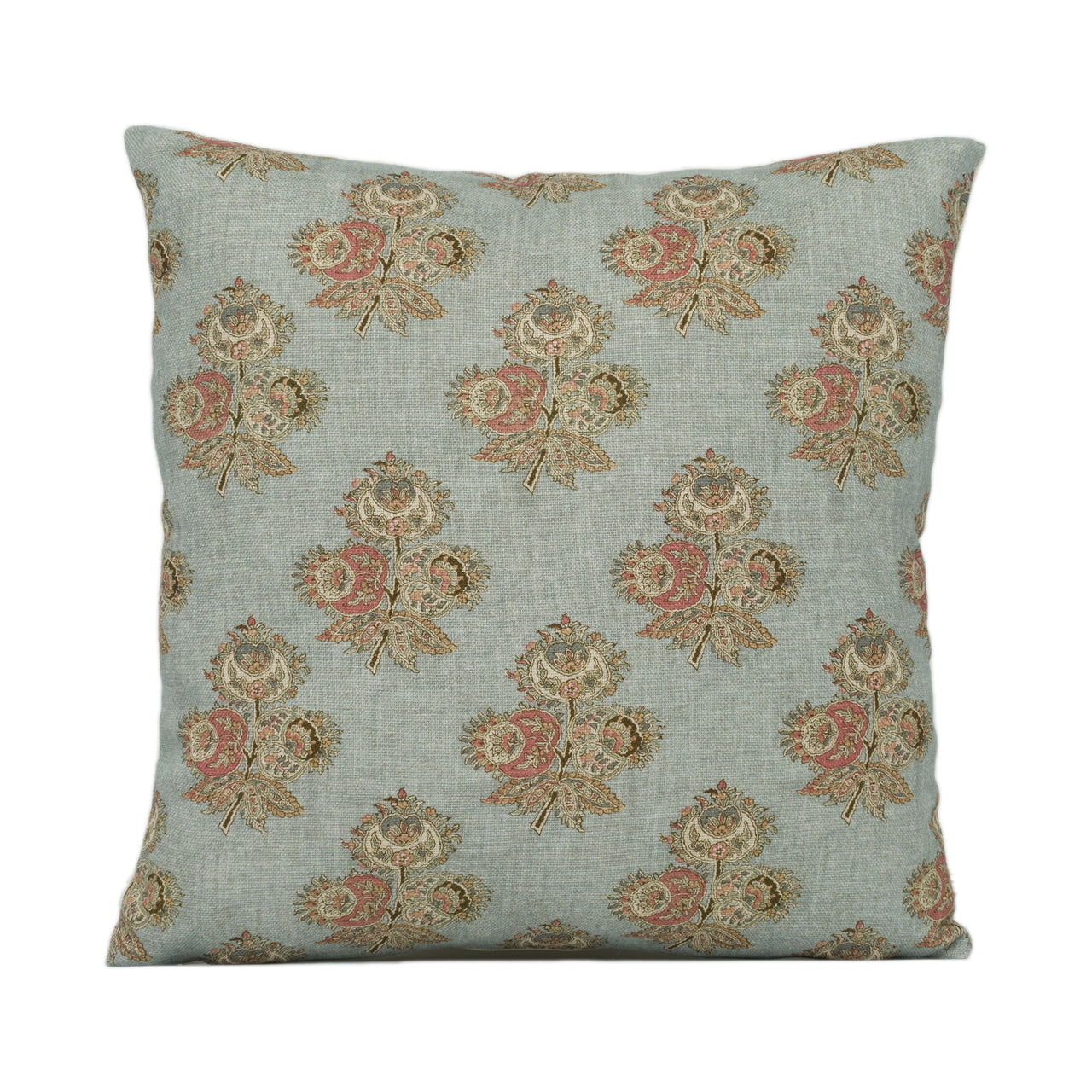 GP & J Baker - Poppy Paisley - Aqua - Classic Floral Paisley Cushion Cover - Handmade Throw Pillow - Designer Home Décor