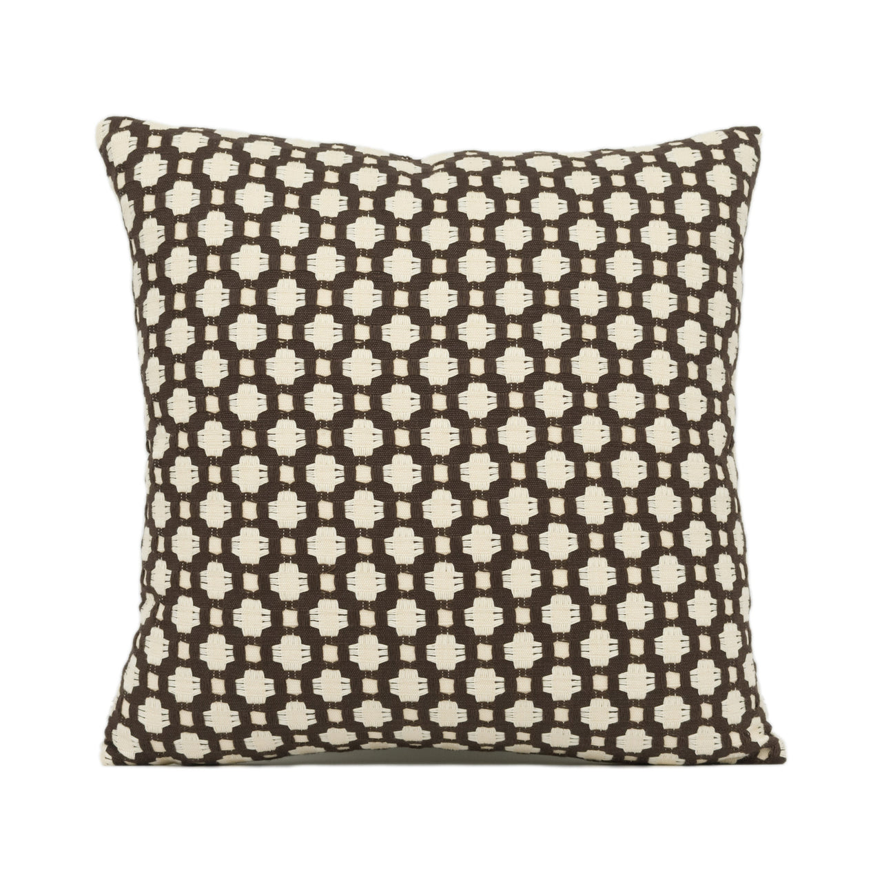 Schumacher - Betwixt - Bear / Ivory - Textural Woven Geometric Cushion Cover - Handmade Throw Pillow - Designer Home Décor