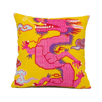 Thumbnail for Schumacher - Magical Ming Dragon - Yellow - Fantastical Tibetan Inspired Designer Cushion Cover - Handmade Throw Pillow - Luxury Home Décor