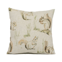 Thumbnail for Clarke & Clarke - Squirrels - Linen - Cute Woodland Wildlife Cushion Cover - Handmade Throw Pillow - Designer Home Décor