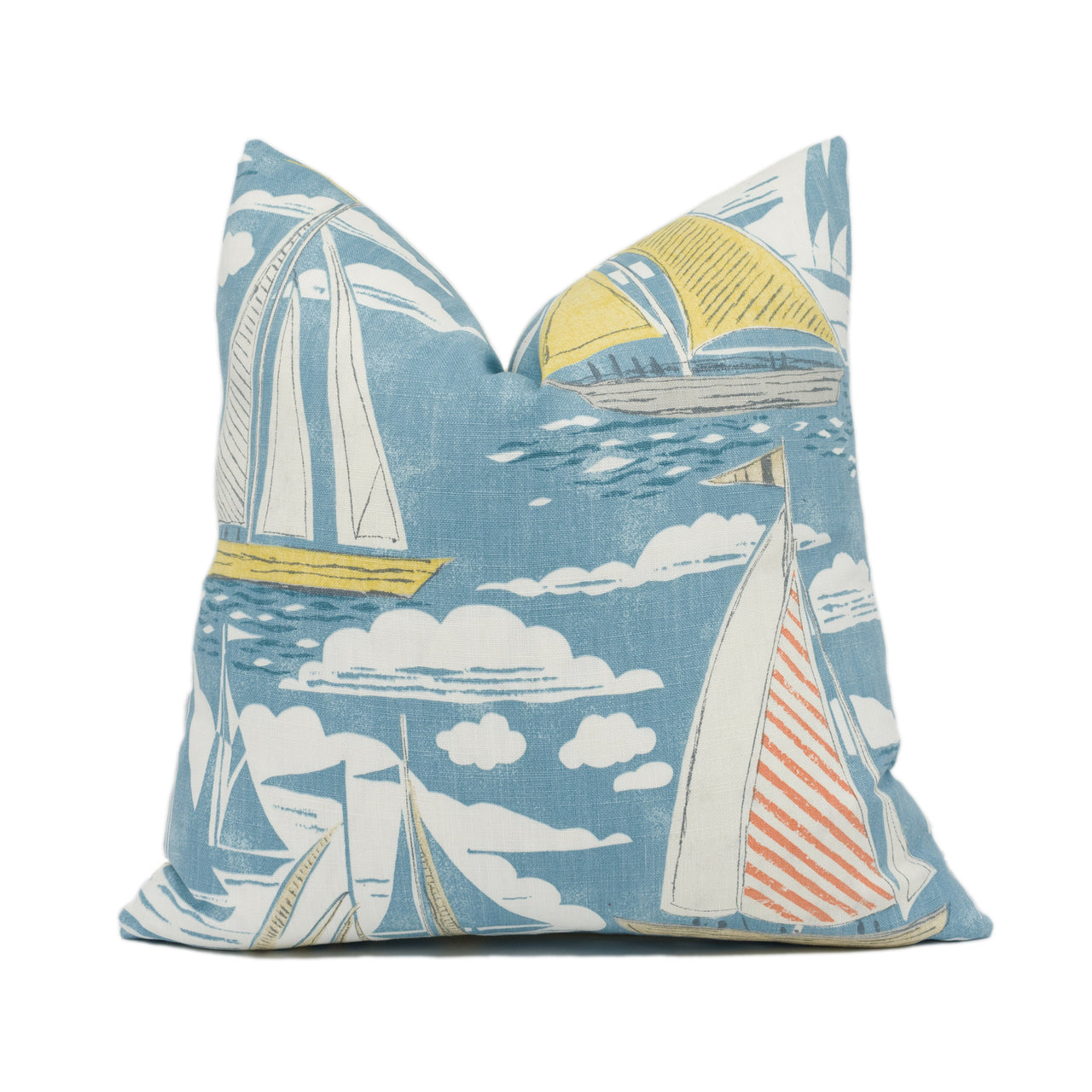 Sanderson - Sailor - Pacific - Fun Nautical Sailboat Cushion Cover - Handmade Throw Pillow - Designer Home Décor