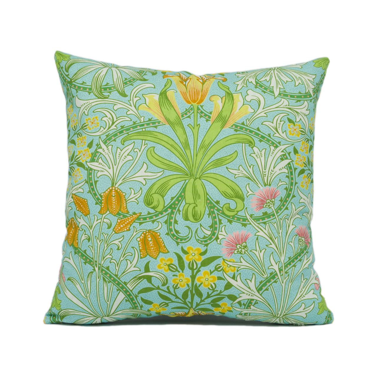 Ben Pentreath for William Morris - Woodland Weeds - Orange / Turquoise - Floral Cushion Cover - Handmade Throw Pillow - Designer Home Décor