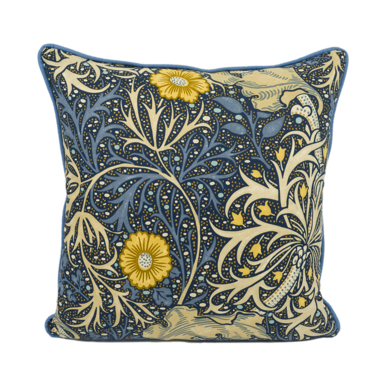 William Morris - Seaweed - Ink / Woad - Cushion Cover Throw Pillow Designer Home Decor