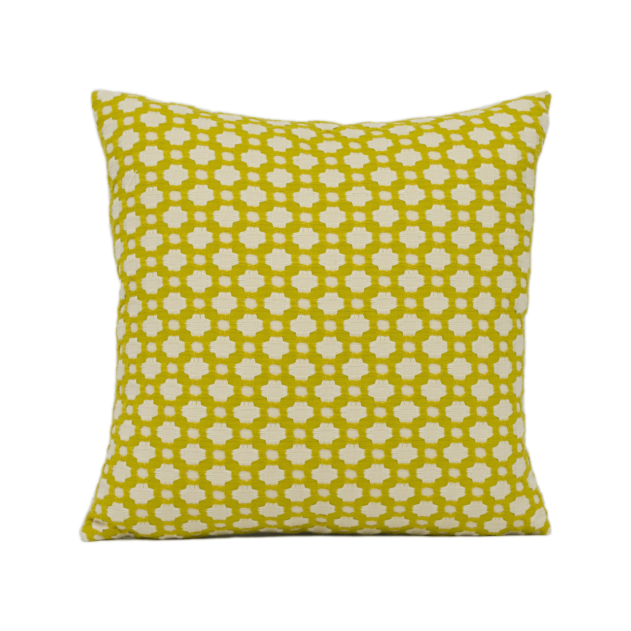 Schumacher - Betwixt - Chartreuse / Ivory - Textural Woven Geometric Cushion Cover - Handmade Throw Pillow - Designer Home Décor