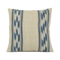 Thumbnail for Schumacher - Mojave Ikat Stripe - Indigo - Artisanal Woven Jute Cushion Cover - Handmade Throw Pillow - Designer Home Décor