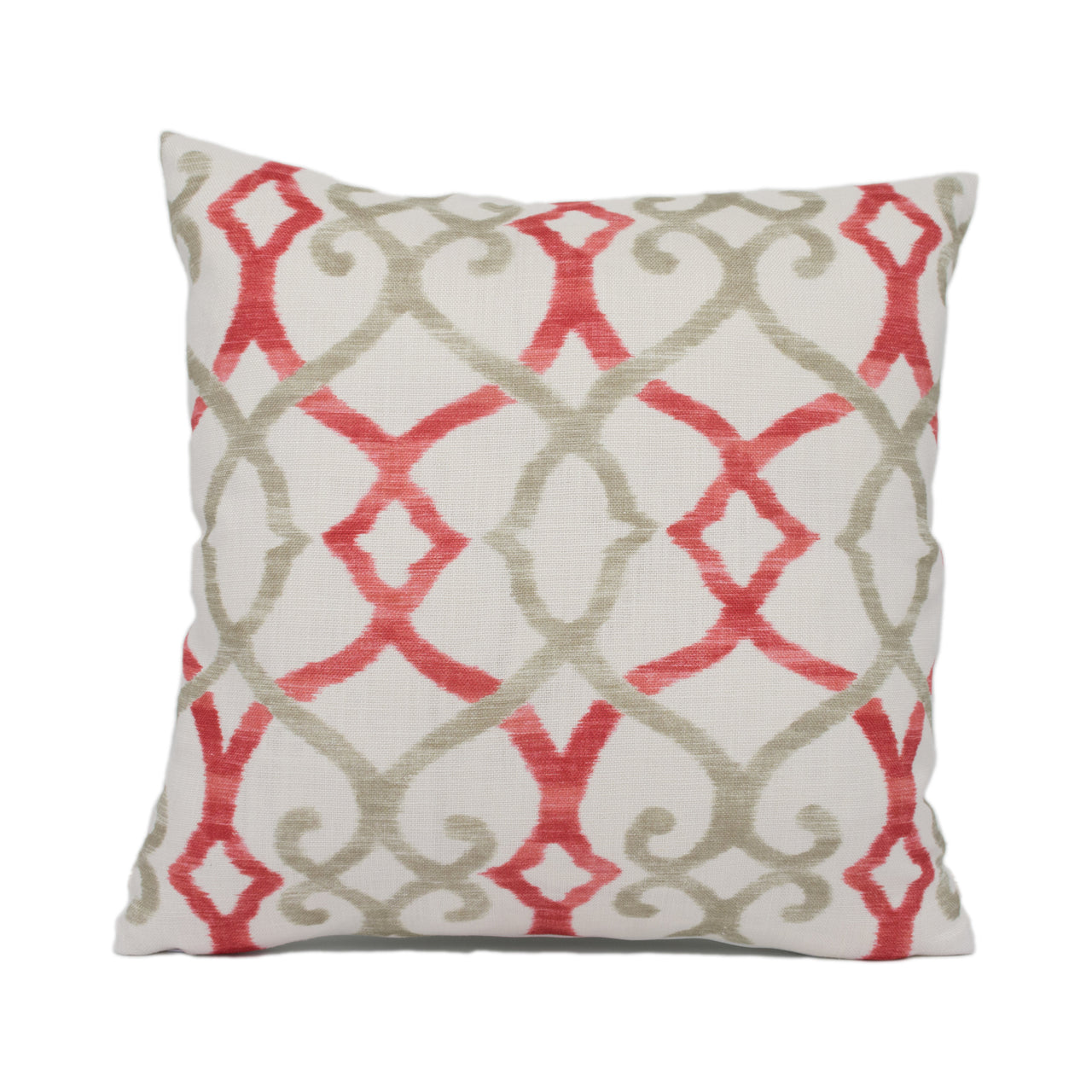 Jane Churchill - Colefax and Fowler - Silwood - Red - Striking Trellis Print Cushion Cover - Handmade Throw Pillow Designer Home Décor