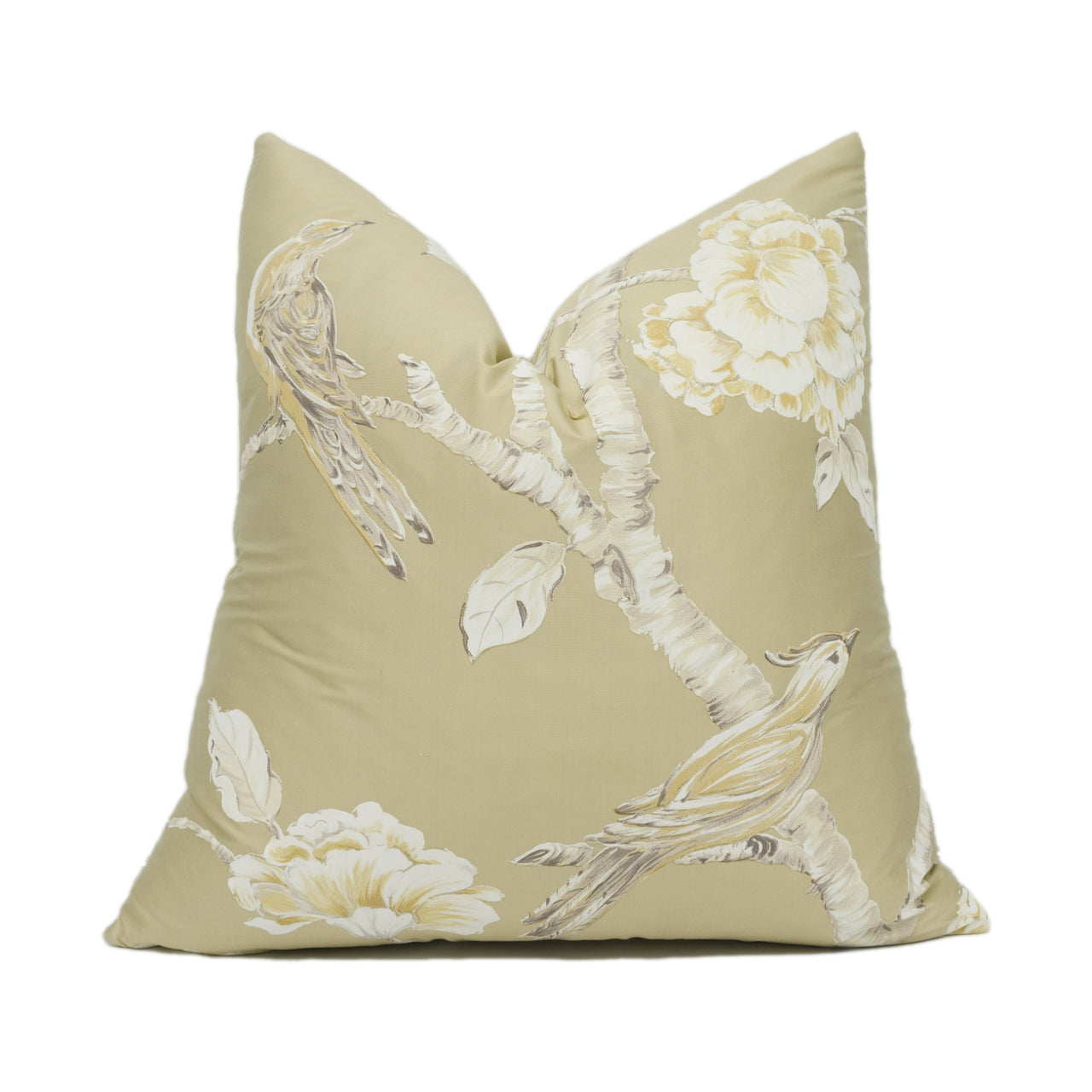 Zoffany - Woodville Silk - Tussah - Floral Painterly Chinoiserie Cushion Cover - Handmade Throw Pillow - Designer Home Décor