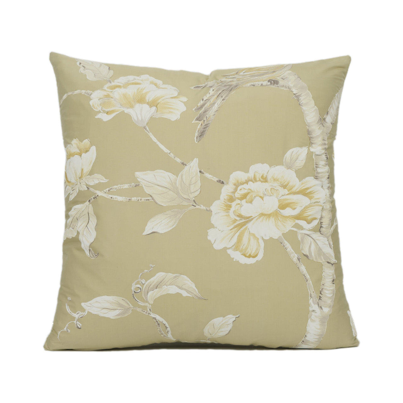 Zoffany - Woodville Silk - Tussah - Floral Painterly Chinoiserie Cushion Cover - Handmade Throw Pillow - Designer Home Décor