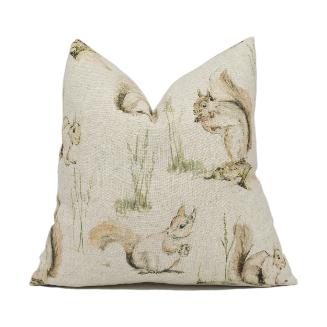 Clarke & Clarke - Squirrels - Linen - Cute Woodland Wildlife Cushion Cover - Handmade Throw Pillow - Designer Home Décor