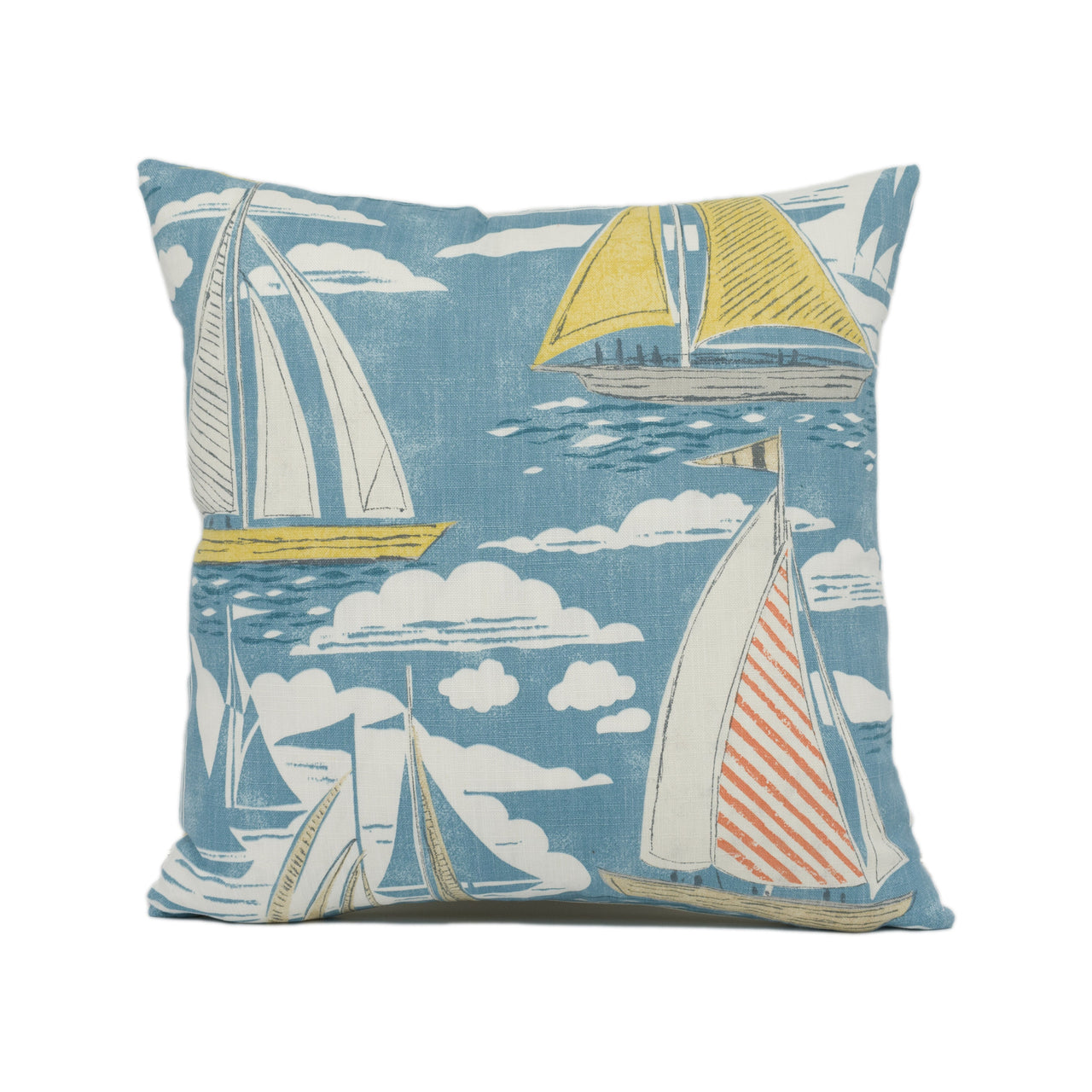 Sanderson - Sailor - Pacific - Fun Nautical Sailboat Cushion Cover - Handmade Throw Pillow - Designer Home Décor