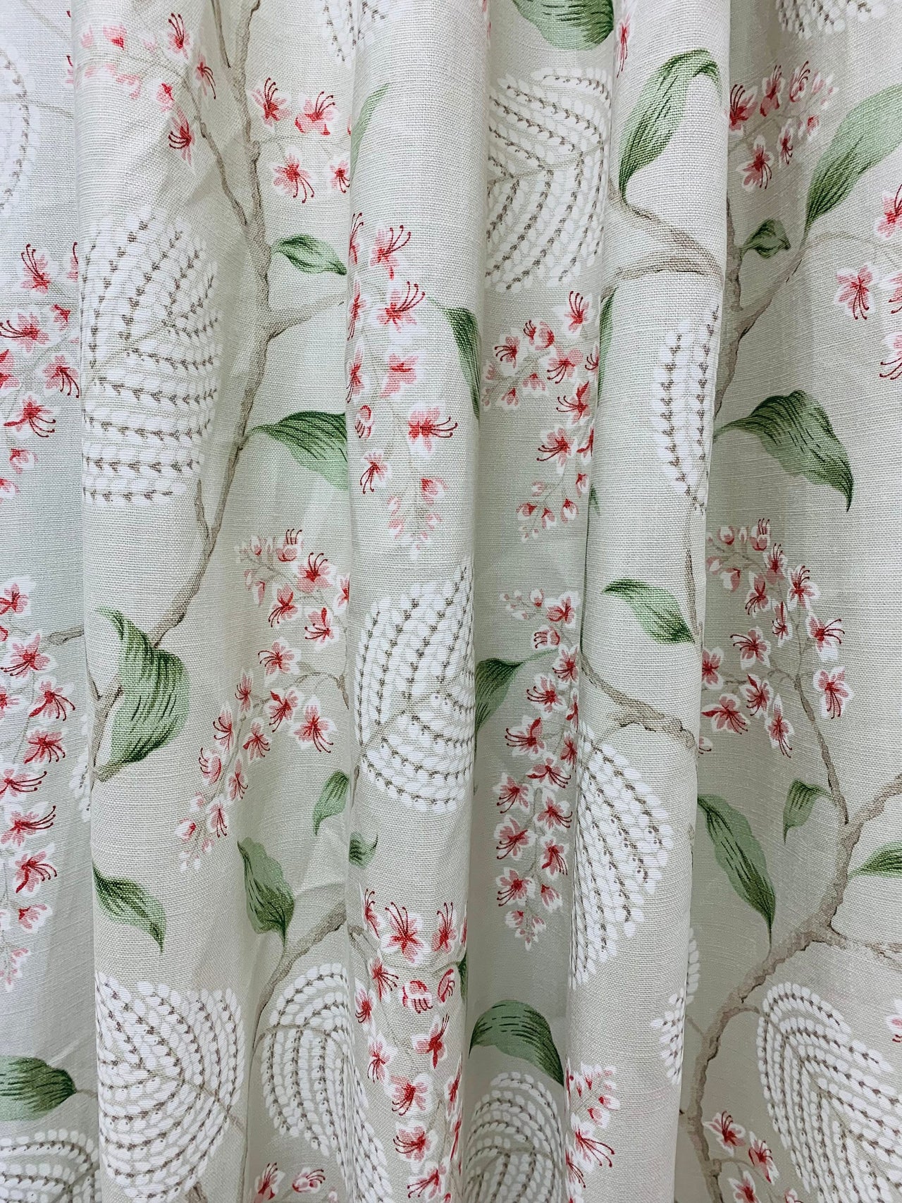 Colefax and Fowler - Atwood Pink and green Fabric -   Made to Measure Curtains - drapery panels