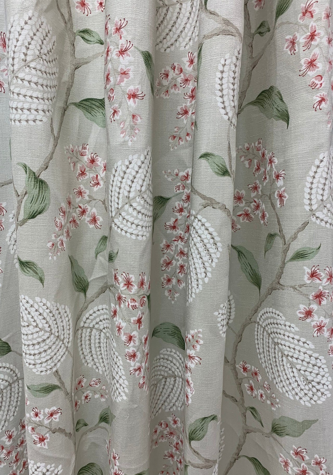 Colefax and Fowler - Atwood Pink and green Fabric -   Made to Measure Curtains - drapery panels