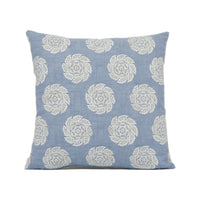 Thumbnail for William Yeoward - Designers Guild - Barrameda - Sky - Floral Rosette Cushion Cover - Handmade Throw Pillow - Designer Home Décor