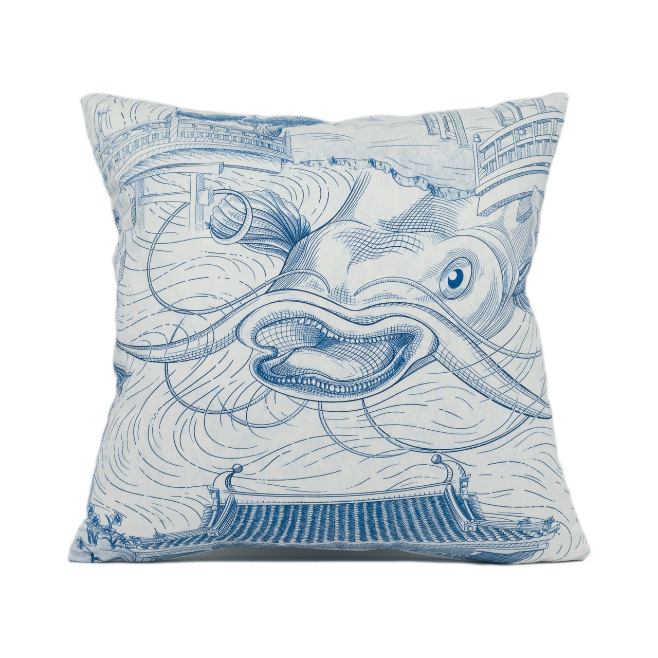 Zoffany - Eastern Palace - Indigo - Elegant Japanese Inspired Cushion Cover - Handmade Throw Pillow - Designer Home Décor