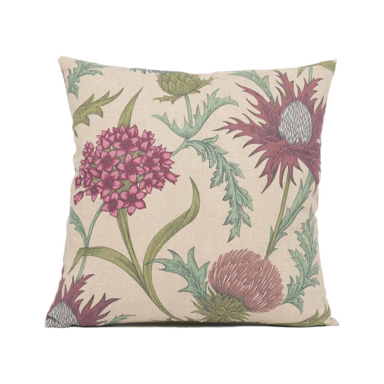 ILiv - Acanthium - Foxglove - Cosy Farmhouse Floral Thistle Cushion Cover - Handmade Throw Pillow - Designer Home Décor