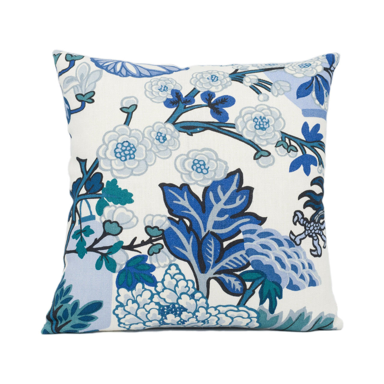 Schumacher - Chiang Mai Dragon - China Blue - Art Deco Chinoiserie Designer Cushion Cover - Handmade Throw Pillow Luxury Home Décor