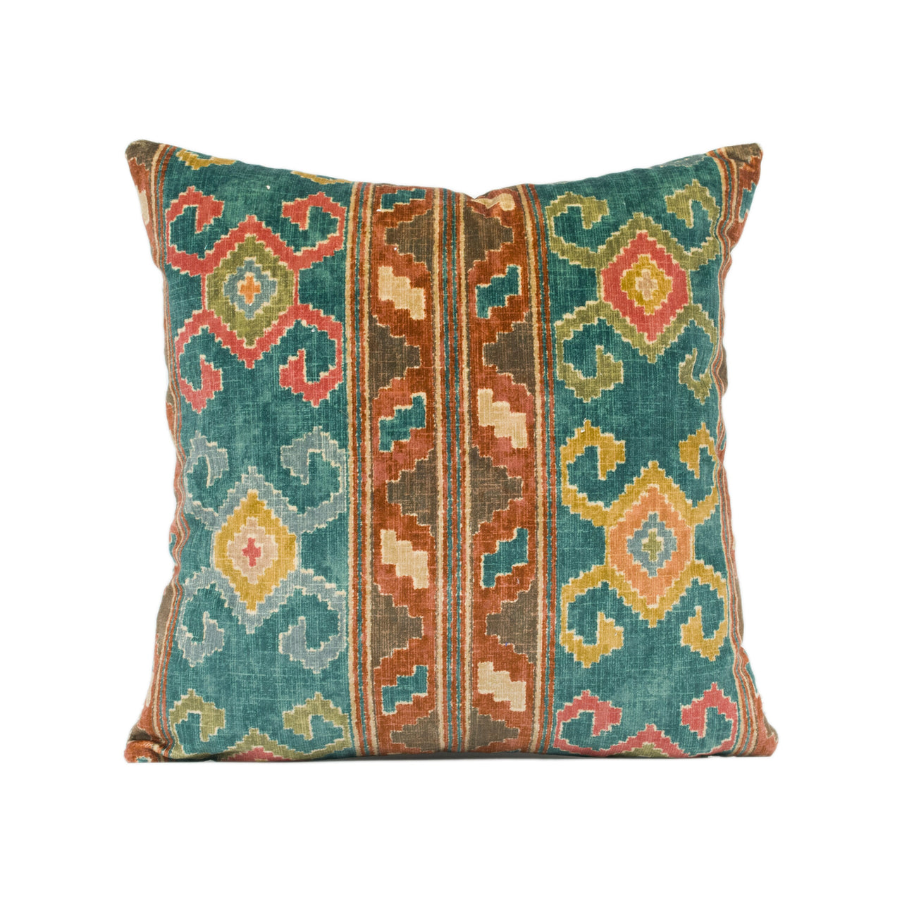 Mulberry - Nomad Velvet - Spice - Ethnic Carpet Inspired Geometric Cushion Cover - Handmade Throw Pillow - Designer Home Décor