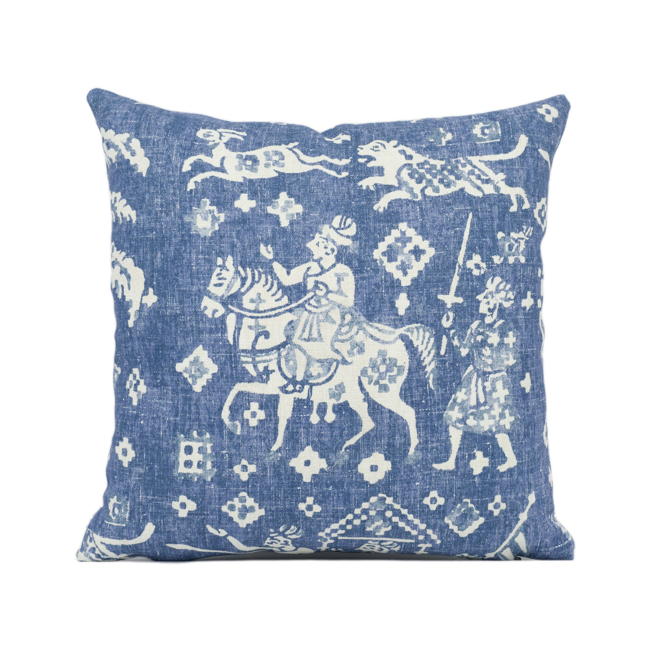 Brunschwig & Fils - Aralam Print - Indigo / Blue - Indian Caravan Inspired Cushion Cover - Handmade Throw Pillow - Designer Home Décor