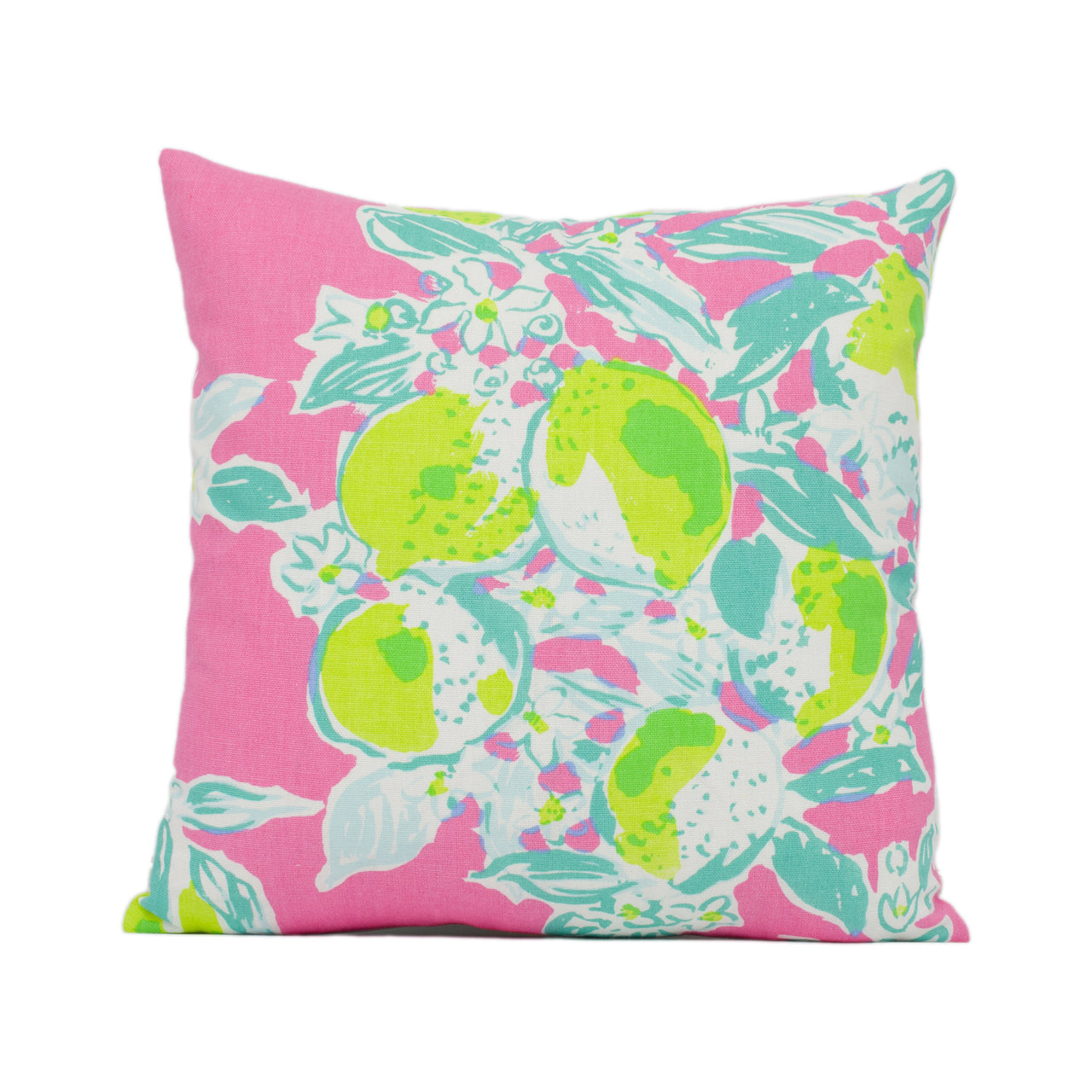 Lee Jofa - Pink Lemonade - Hotty Pink - Bright Tropical Lemon Tree Cushion Cover - Handmade Throw Pillow - Designer Home Décor