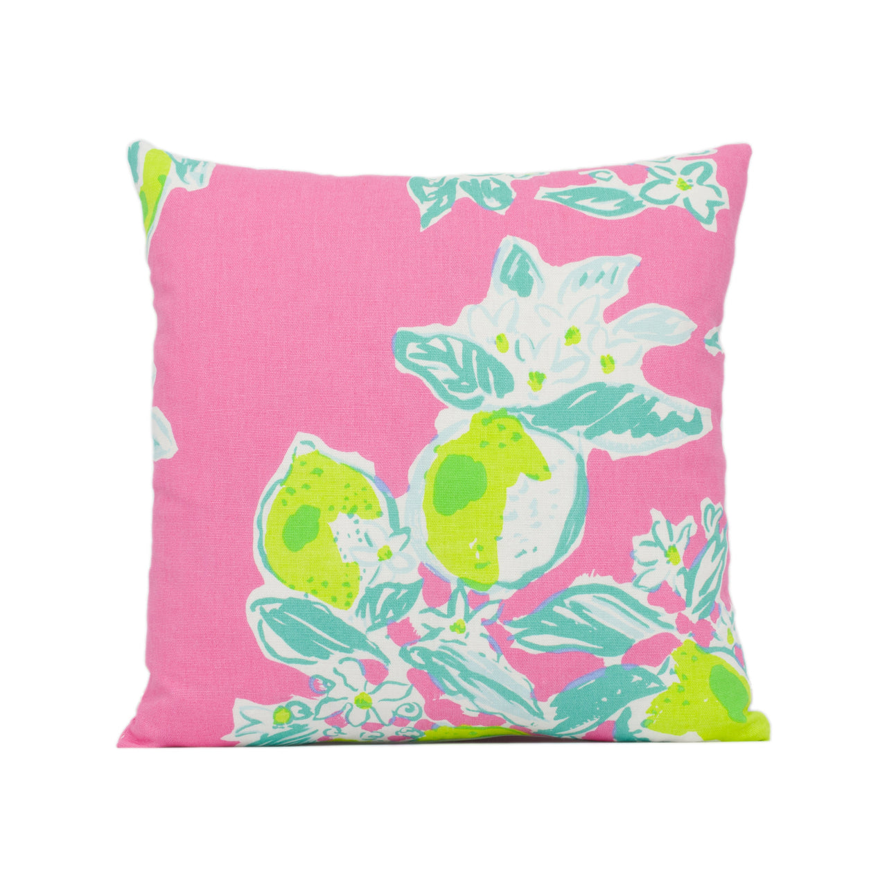 Lee Jofa - Pink Lemonade - Hotty Pink - Bright Tropical Lemon Tree Cushion Cover - Handmade Throw Pillow - Designer Home Décor