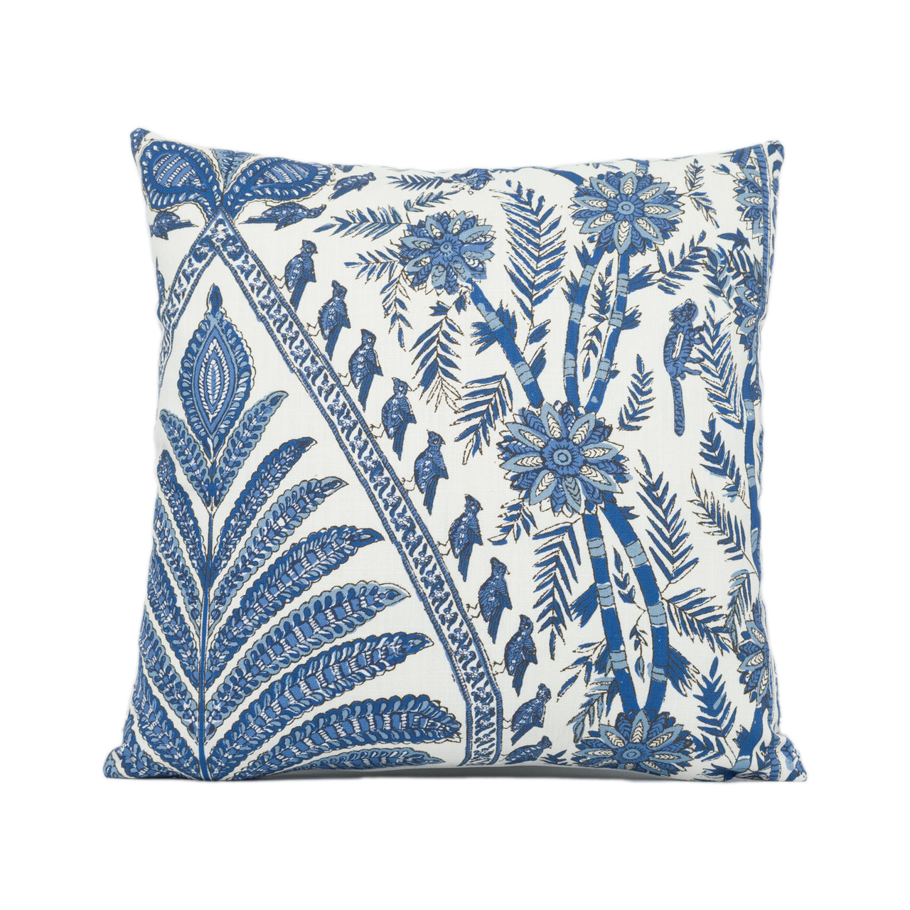 Anna French x Thibaut - Palampore - Blue and White - Exotic Indienne Inspired Cushion Cover - Handmade Throw Pillow - Designer Home Décor