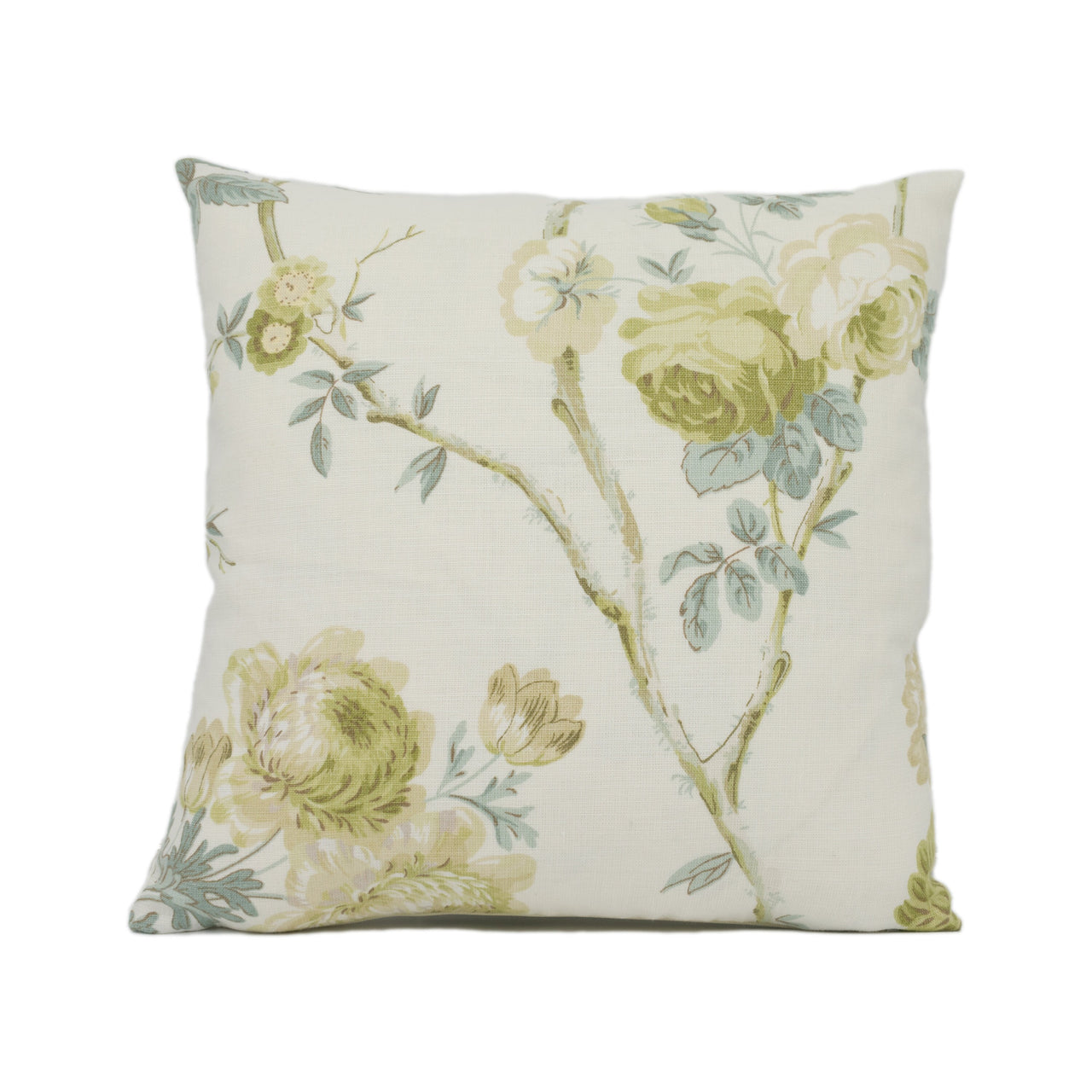 Lee Jofa - Allegra Linen - Green / Aqu - Pretty Floral Cushion Cover - Handmade Throw Pillow - Designer Home Décor