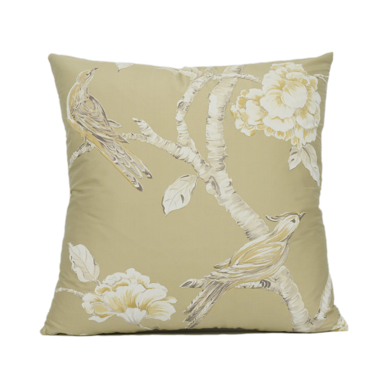 Zoffany - Woodville Silk - Tussah - Floral Painterly Chinoiserie Cushion Cover - Handmade Throw Pillow - Designer Home Décor